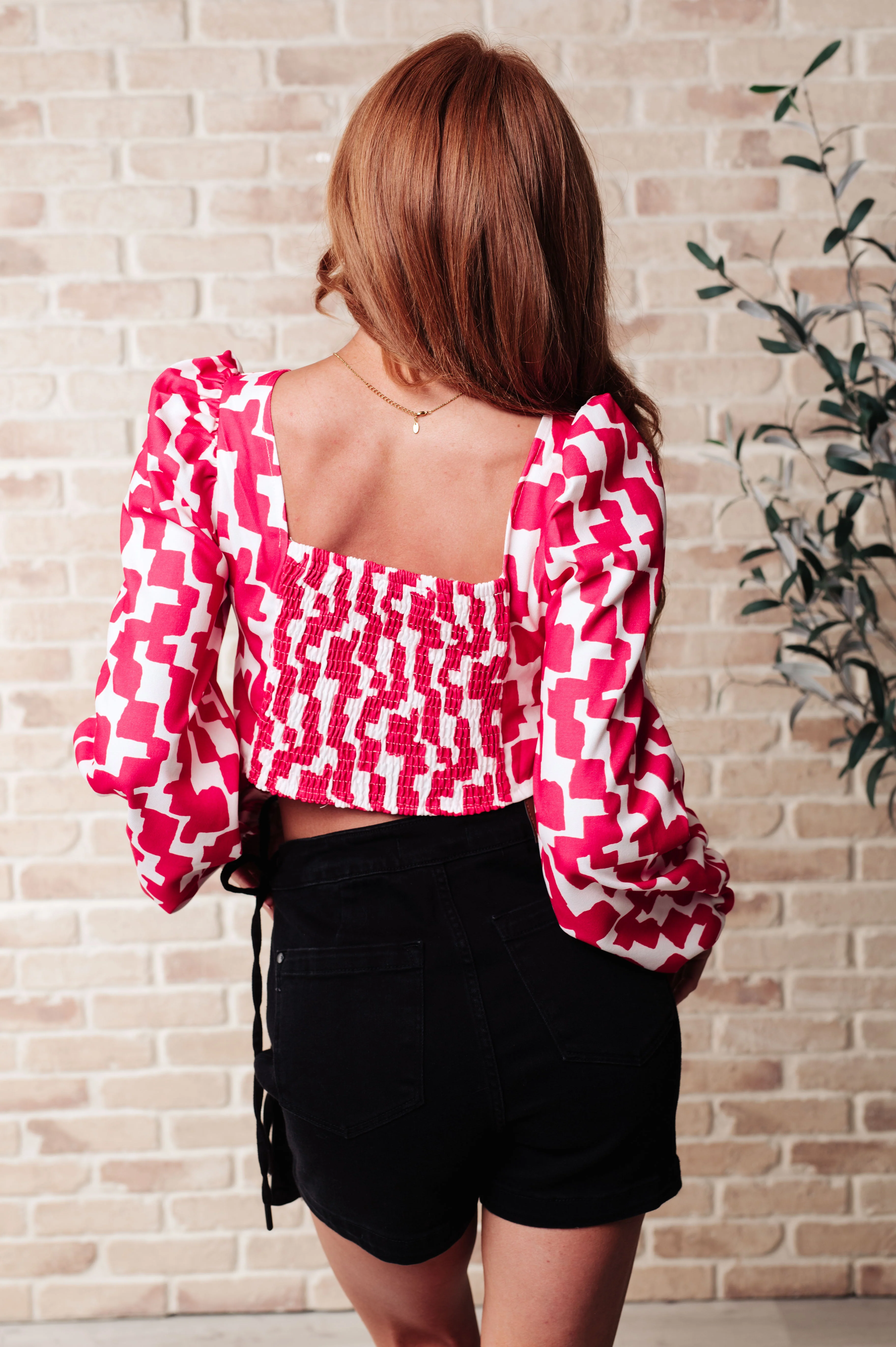 Zola Zip Up Abstract Print Crop Top in Magenta - 7/3/2024 - Image 8